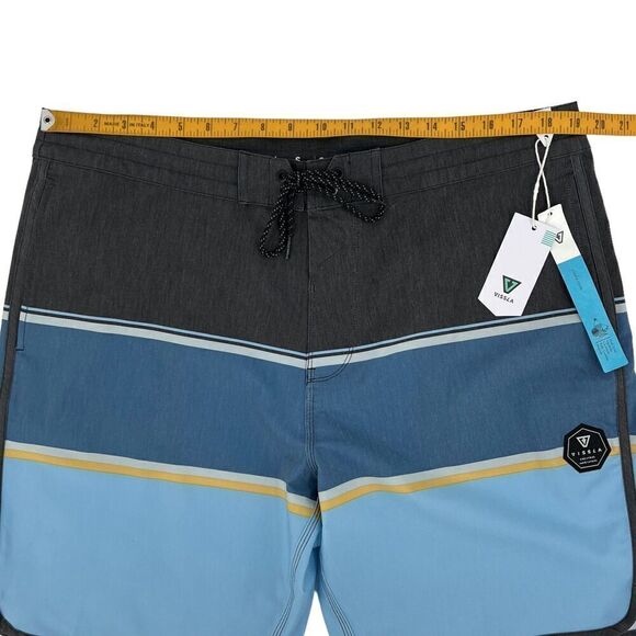 NEW Vissla Men's The Point 19.5" Boardshorts Gray/Blue Size 38x8 - Picture 11 of 14